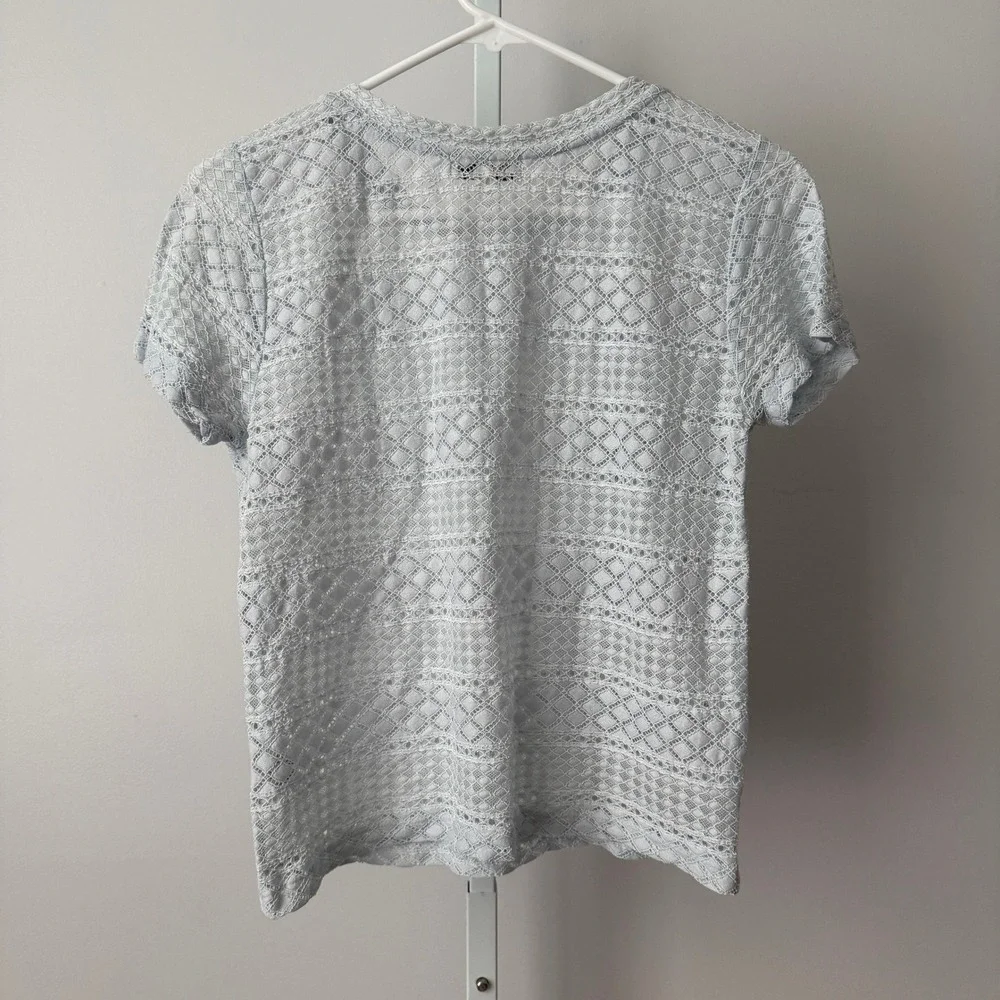 The Lady & the‎ Sailor 1 Light Blue Lace Top Tee Dainty Coquette Feminine